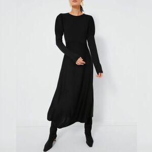 NWT - Pomander Place - M - Black Brielle Long Sleeve Knit Sweater Maxi Dress